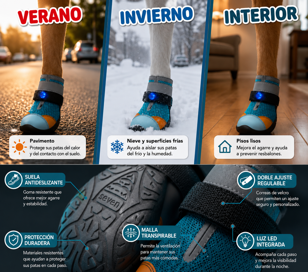 Radiant Paw™ Paseos nocturnos seguros